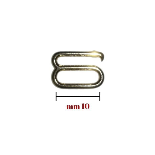 Metal hook for bra strap, pitch 10 mm, item 16615, 12 pieces