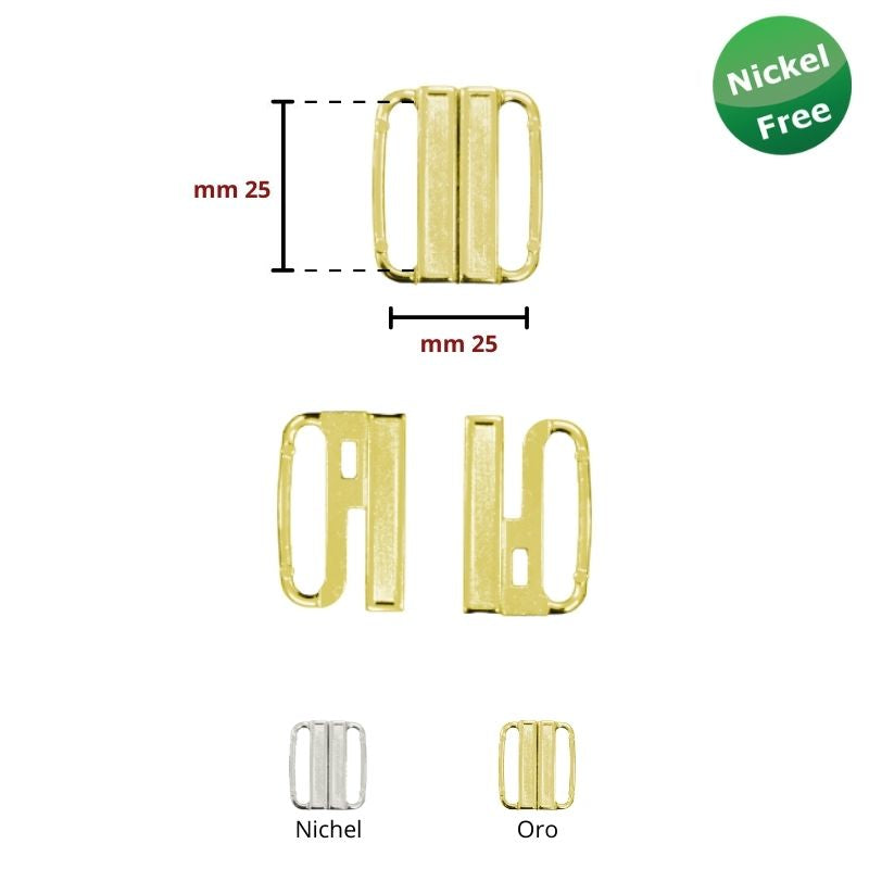 Metal swimsuit hook, 2.5 cm pitch, item 16659, 6 pairs