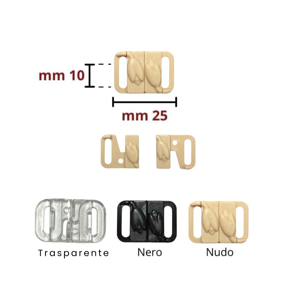 Plastic bra hook mm 10 internal pitch 25 pairs