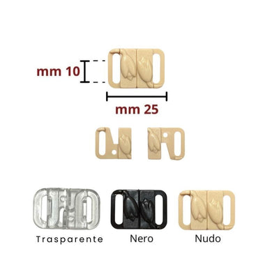 Plastic bra hook mm 10 internal pitch 25 pairs