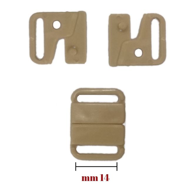 Plastic bra hook pitch 14 mm internal item 16626 pairs 6