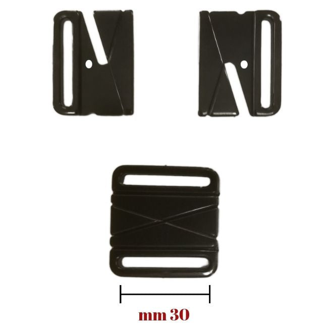 Gancio per reggiseno in plastica passo mm 30 interno articolo 16657 coppie 3