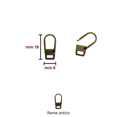 Hook for zipper pull mm 18 item FF311 pieces 6