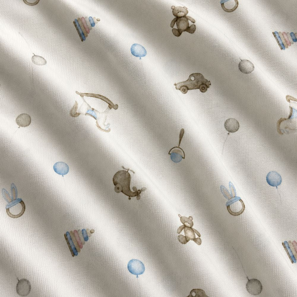 Tessuto piquet in millerighe stampa baby digitale h cm 150
