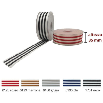 Gros grain a righe h mm 35 articolo 10000/51/35 metri 25