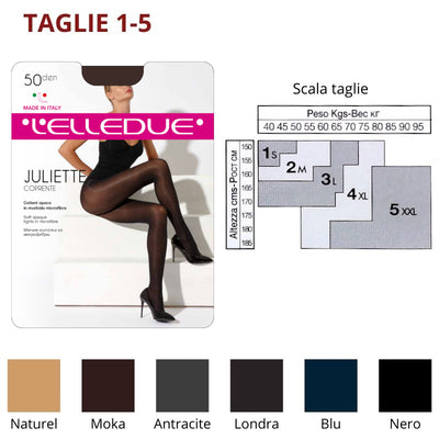 Juliette 50 den (TG 1-5) collant microfibra Elledue paia 6