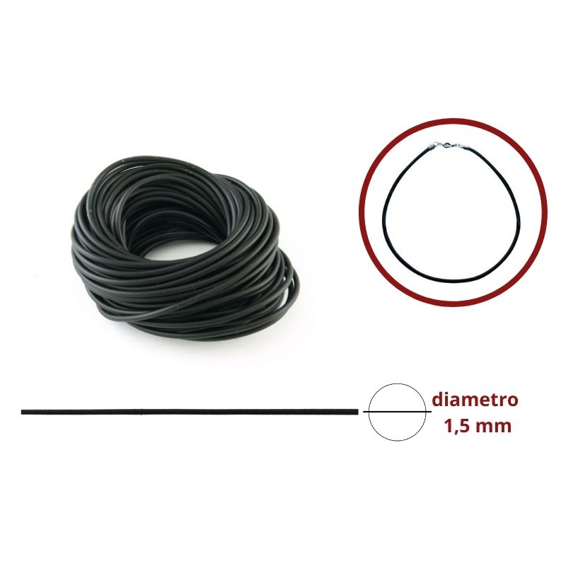 Filo caucciù diametro mm 1,5 articolo K186 metri 5