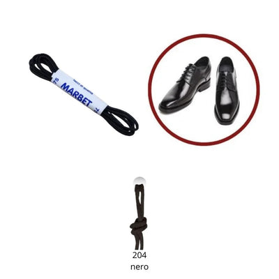 Lacci cm 75 cotone 100% articolo Tondino cerato paia 6