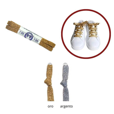 Lacci piatti lurex cm 120 articolo 500/120 paia 6