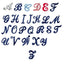 Cotton alphabet letter 2.5 cm iron-on item 56/43 pieces 6