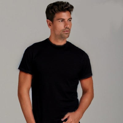 Maglia uomo girocollo mezza manica 100% cotone articolo 1010/ Nero