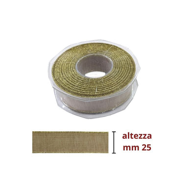 Nastro canovaccio lamè H mm 25 articolo N29/25 metri 20