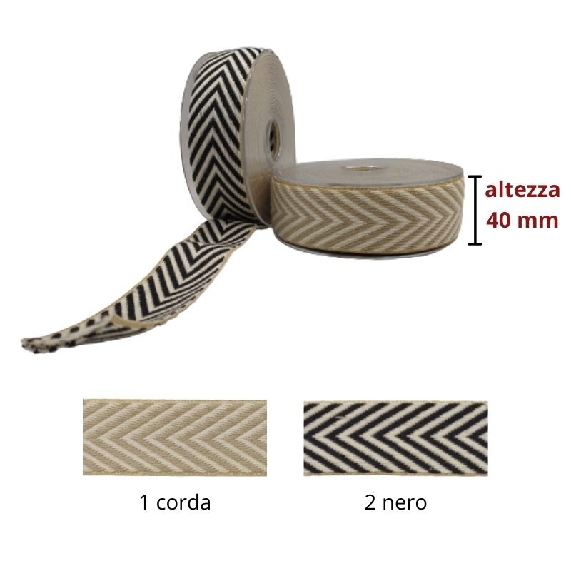Heavy herringbone cotton ribbon H mm 40 item 1-428 meters 10