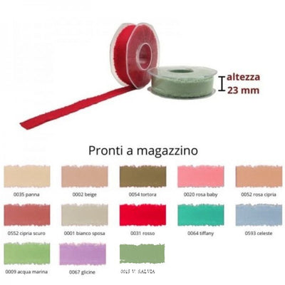 Nastro effetto cotone sfrangiato H mm 23 articolo F182/22 metri 15