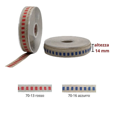 Nastro h mm 14 lino a quadri articolo 779 metri 20