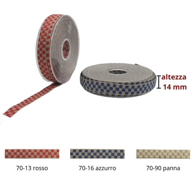 Nastro h mm 14 lino a scacchi articolo 781 metri 20