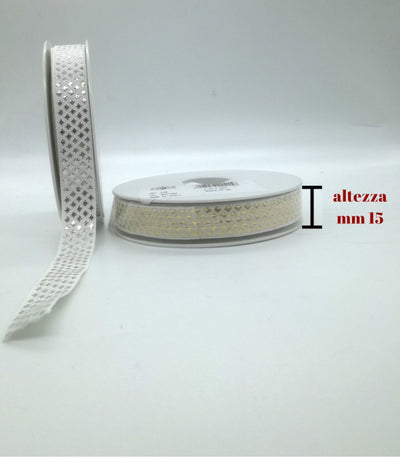 Nastro in cotone e lurex H cm 1,5 articolo 540 metri 20