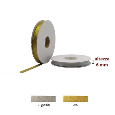 Nastro lamè h cm 0,6 articolo J8206 metri 25