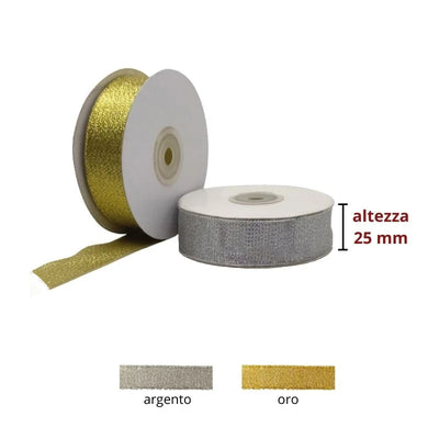 Nastro lamè h cm 2,5 articolo J8225 metri 25