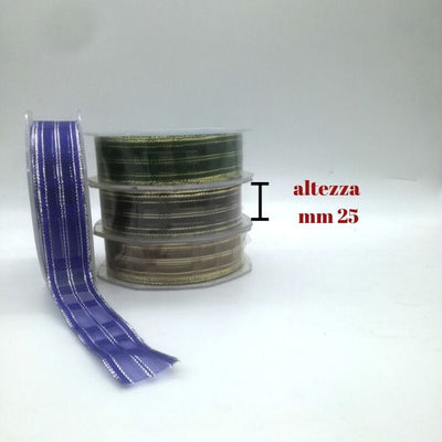 Nastro lavorato lamè h mm 25 articolo V121/26 metri 20