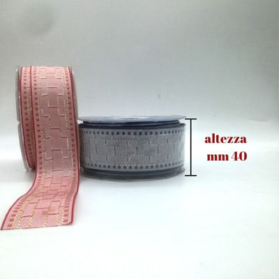 Nastro lavorato lamè h mm 40 articolo V132/42 metri 20