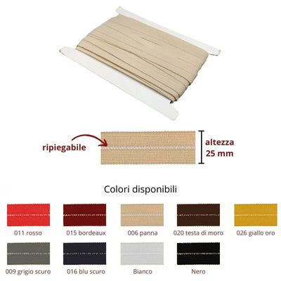 Nastro pieghevole poliestere h cm 2,5 articolo B12/25 metri 20