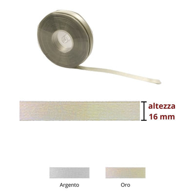 Nastro raso effetto lame' h mm 16 articolo A1016/O/A metri 50