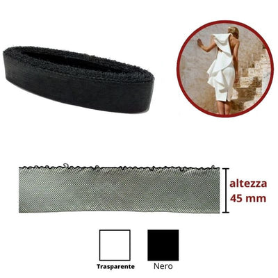 Nastro rete crine light 100% poliestere h mm 45 articolo 3004/5 metri 27