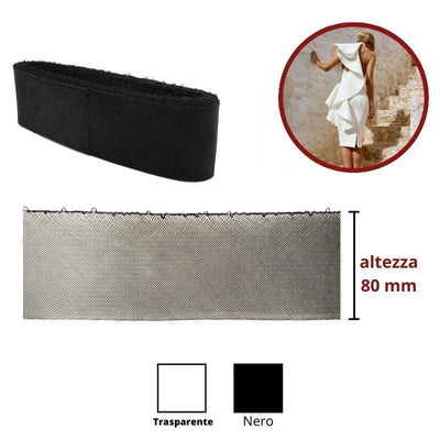 Nastro rete crine light 100% poliestere h mm 80 articolo 3004/6 metri 27