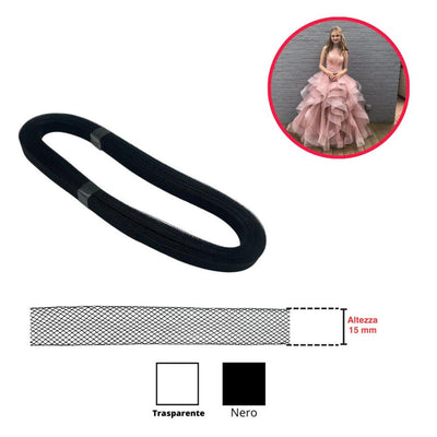 Nastro rete crine strong 100% poliestere h mm 15 articolo 3004/15 metri 22