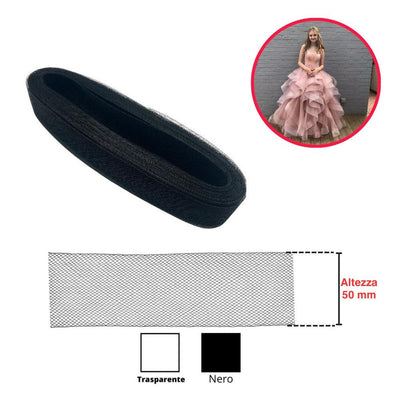 Nastro rete crine strong 100% poliestere h mm 50 articolo 3004/10 metri 27