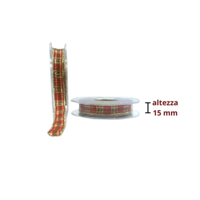 Nastro scozzese lurex h mm 15 articolo T2015 metri 15