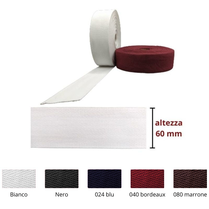 Nastro spigato per bordo tappeti h mm 60 metri 25
