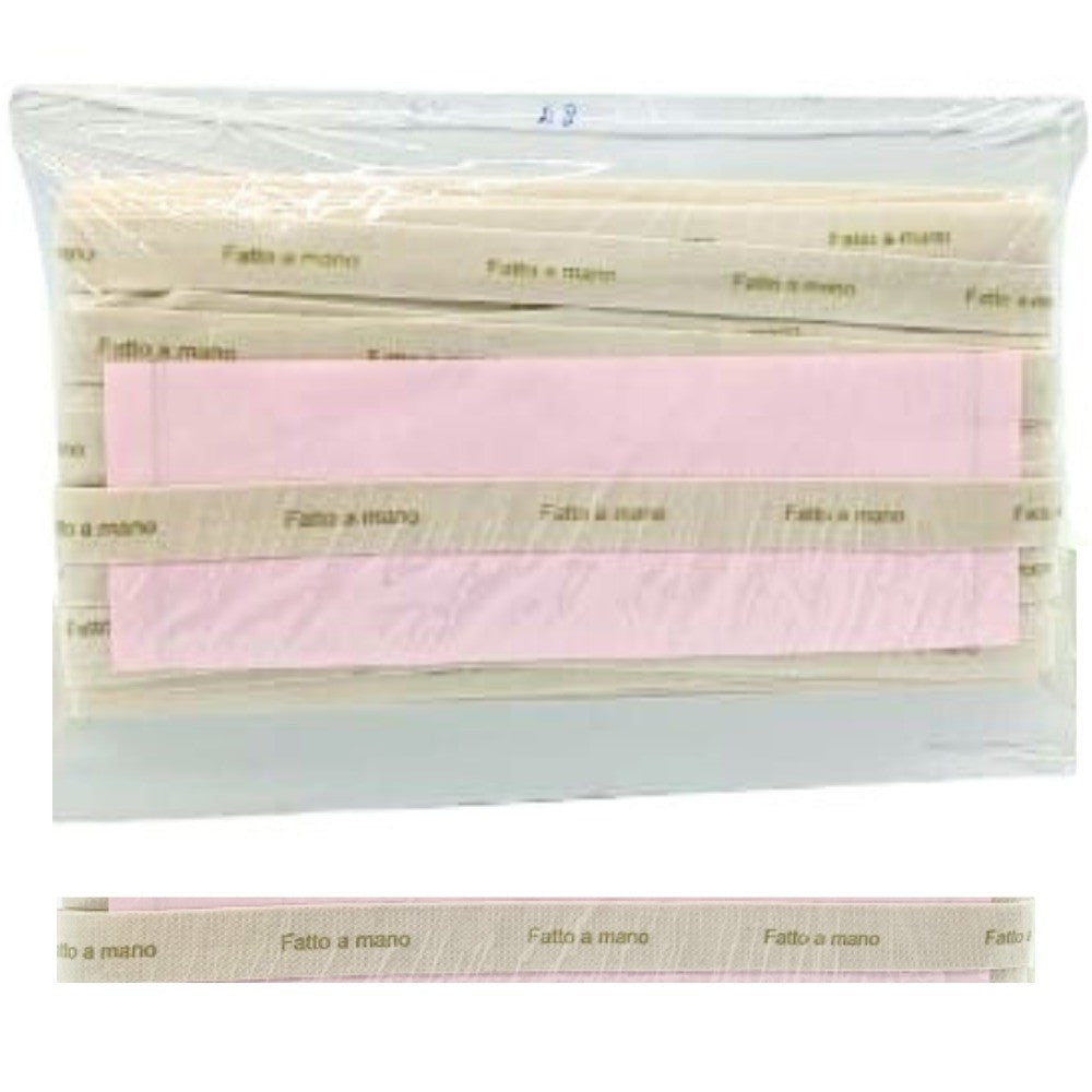 Nastro stampato scitta " fatto a mano" h cm 1,5  metri 10