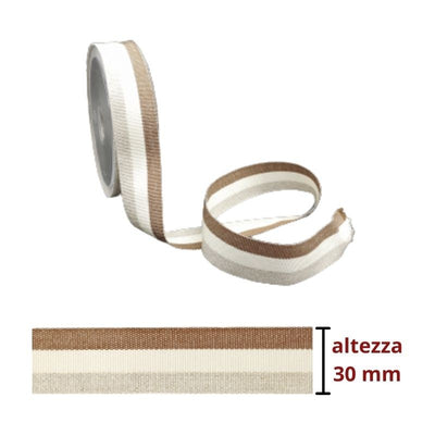 Nastro tricolore misto lino h mm 30 articolo 740/30 metri 20