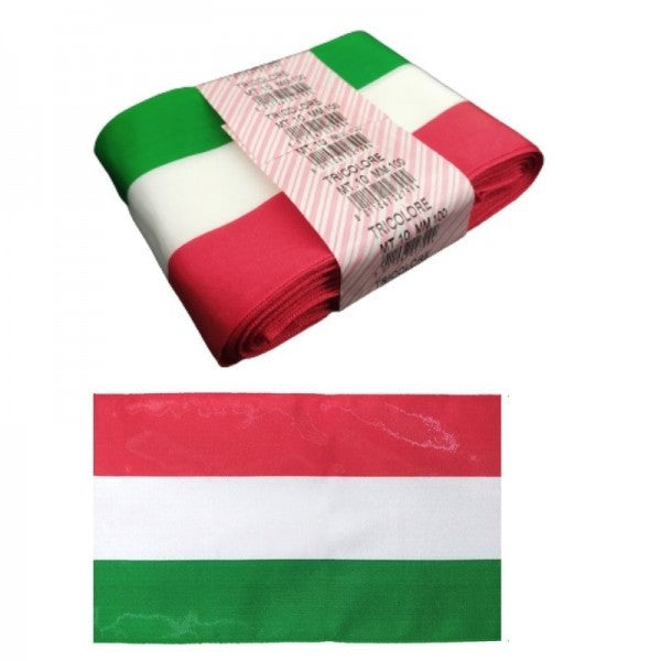 Nastro tricolore poliestere 100% h mm 100 da 10 MT articolo 27 metri 10