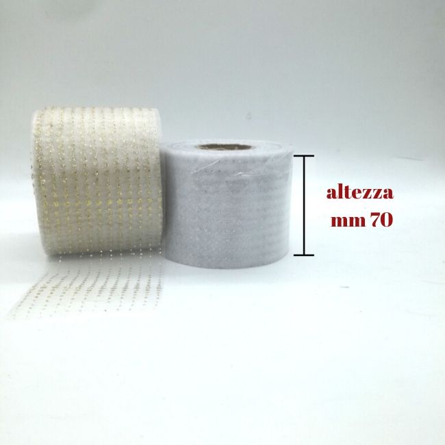 Nastro tulle lux pois h mm 70 articolo J860/70 metri 50