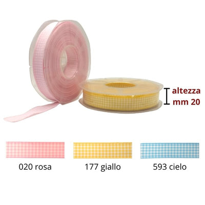 Nastro vichy h mm 20 articolo T2019 metri 25