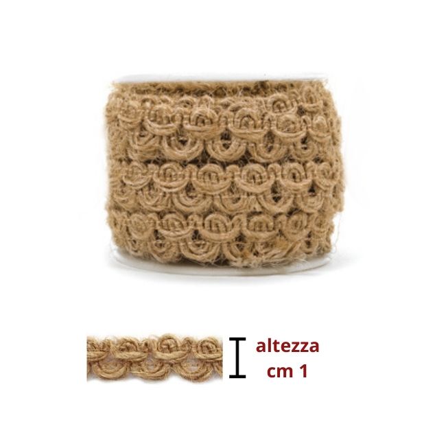 Passamaneria canapa h cm 1 articolo 3481/5/31 metri 5