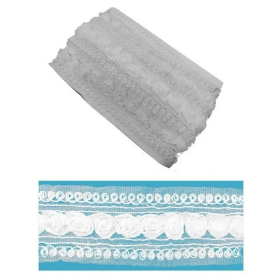 Passamaneria con rose h cm 6,5 articolo 3480/4 metri 6,5