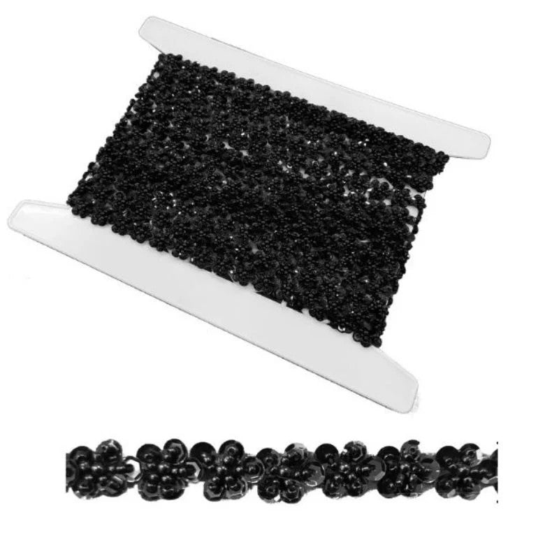 Sequin flower trimmings h mm 13 item 040 meters 5