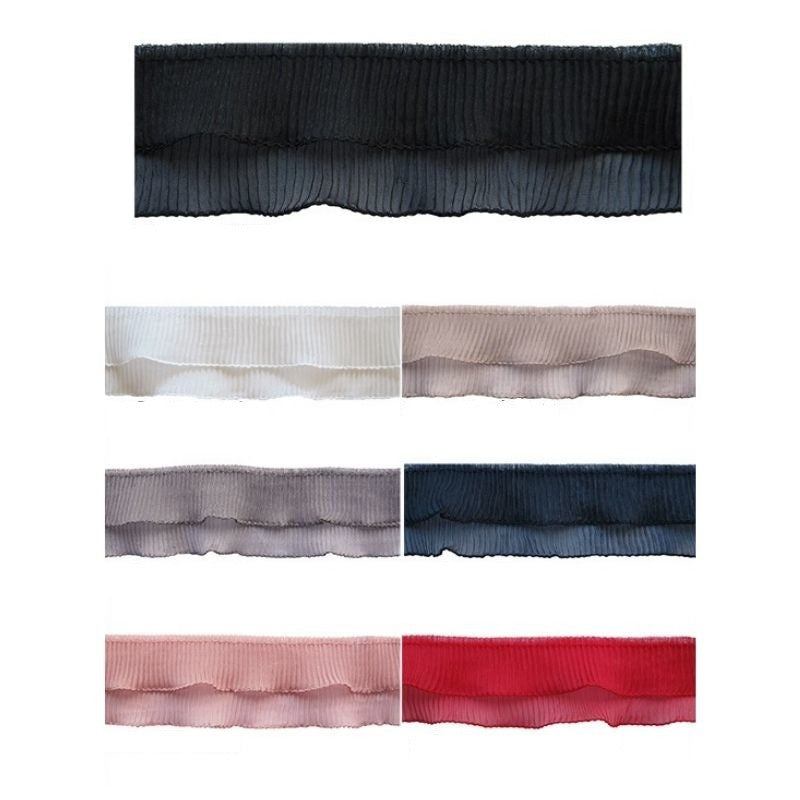 Pleated organza fashion trimmings h 5.5 cm item 2155 9 meters