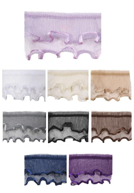 Pleated organza fashion trimmings, 7 cm high, item 192, 4.5 metres