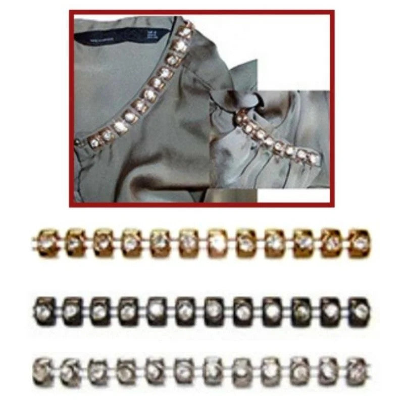 Passamaneria plastificata con stras h mm 12 - CH637 - metri 4,5