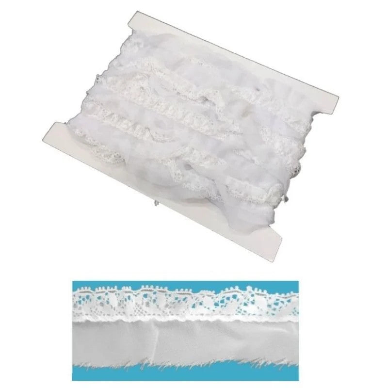 Elastic voile ruffled trimmings h 35 cm item 8586 10 meters