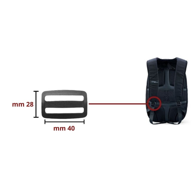 Passante per zaino in plastica mm 40 articolo FF262/12 pezzi 12