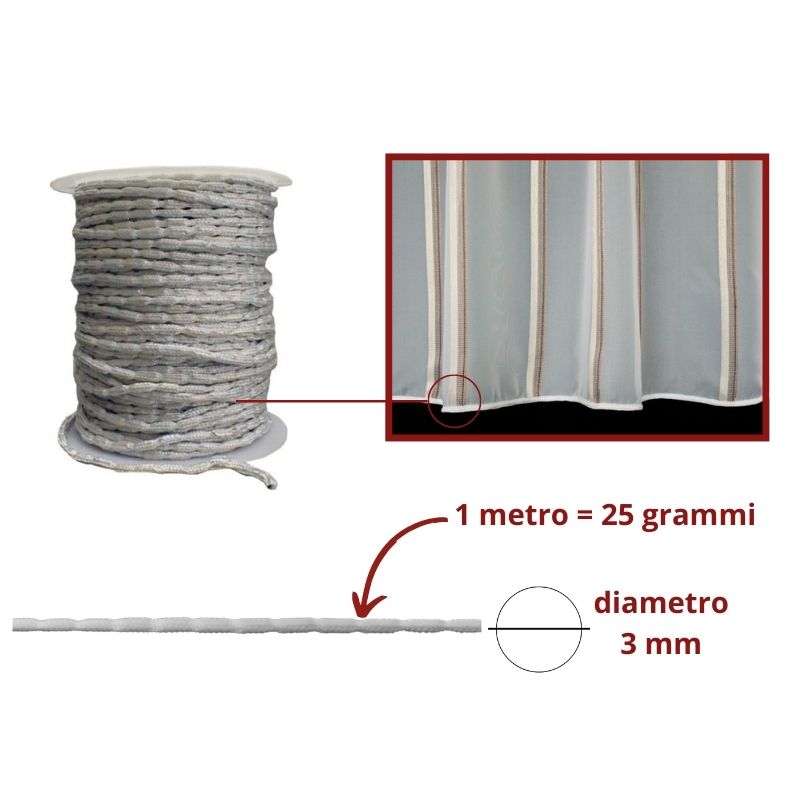 Piombino tubolare gr 25 articolo P4077/25 metri 50