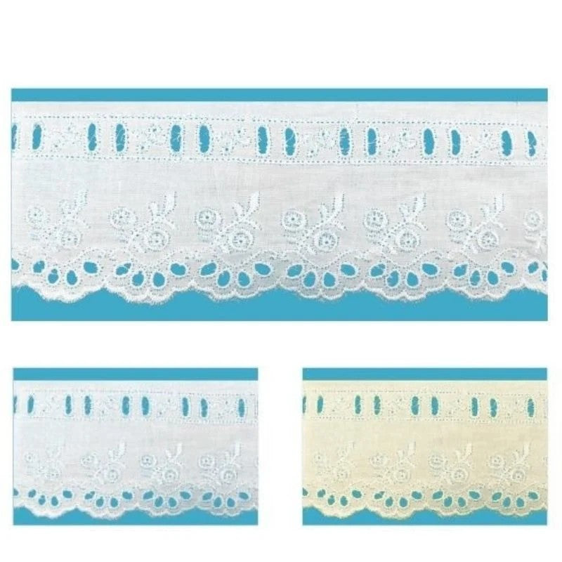 San Gallo lace with ribbon loop, item 5 meters, 14.20