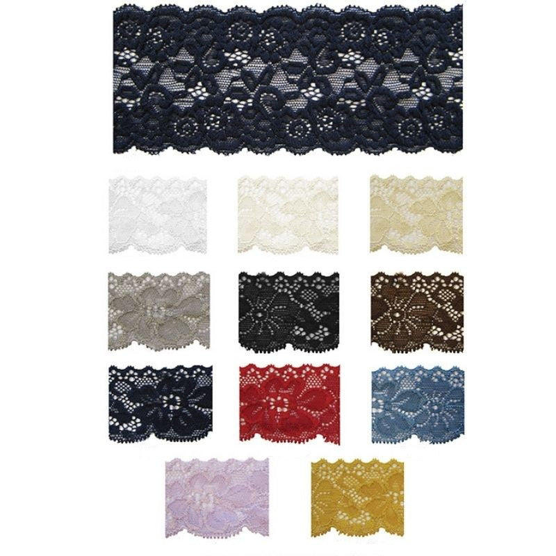 Elastic lace trim h 7 cm item LS503 20 metres