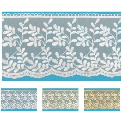 Pizzo tulle 100% poliestere h 14,3 cm articolo 60116 metri 10